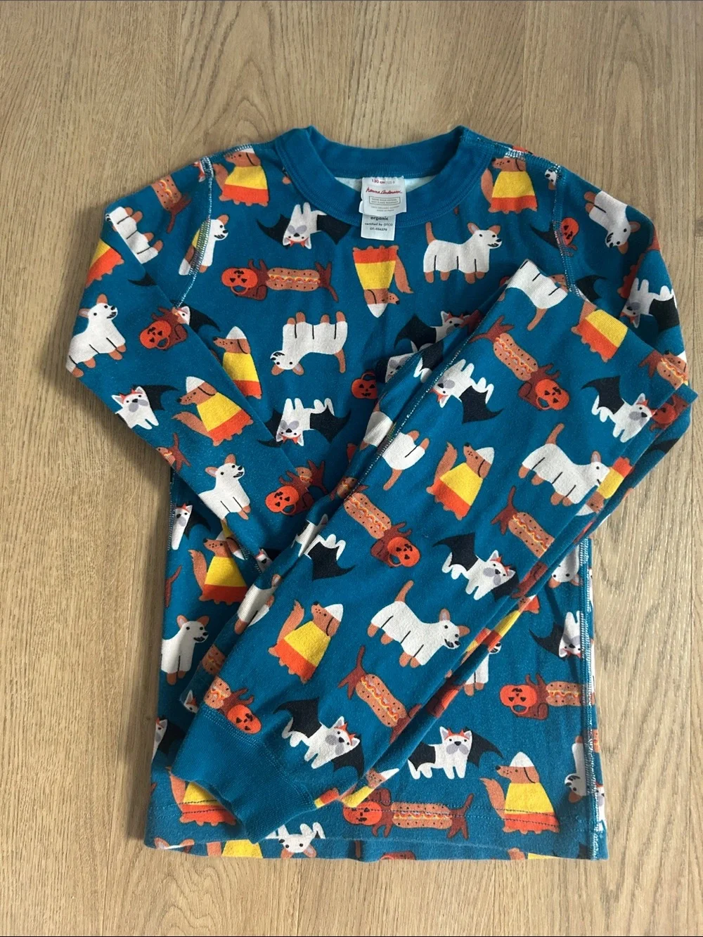Hanna‎ Andersson Halloween Dogs Long Johns Pajamas Size 130 8